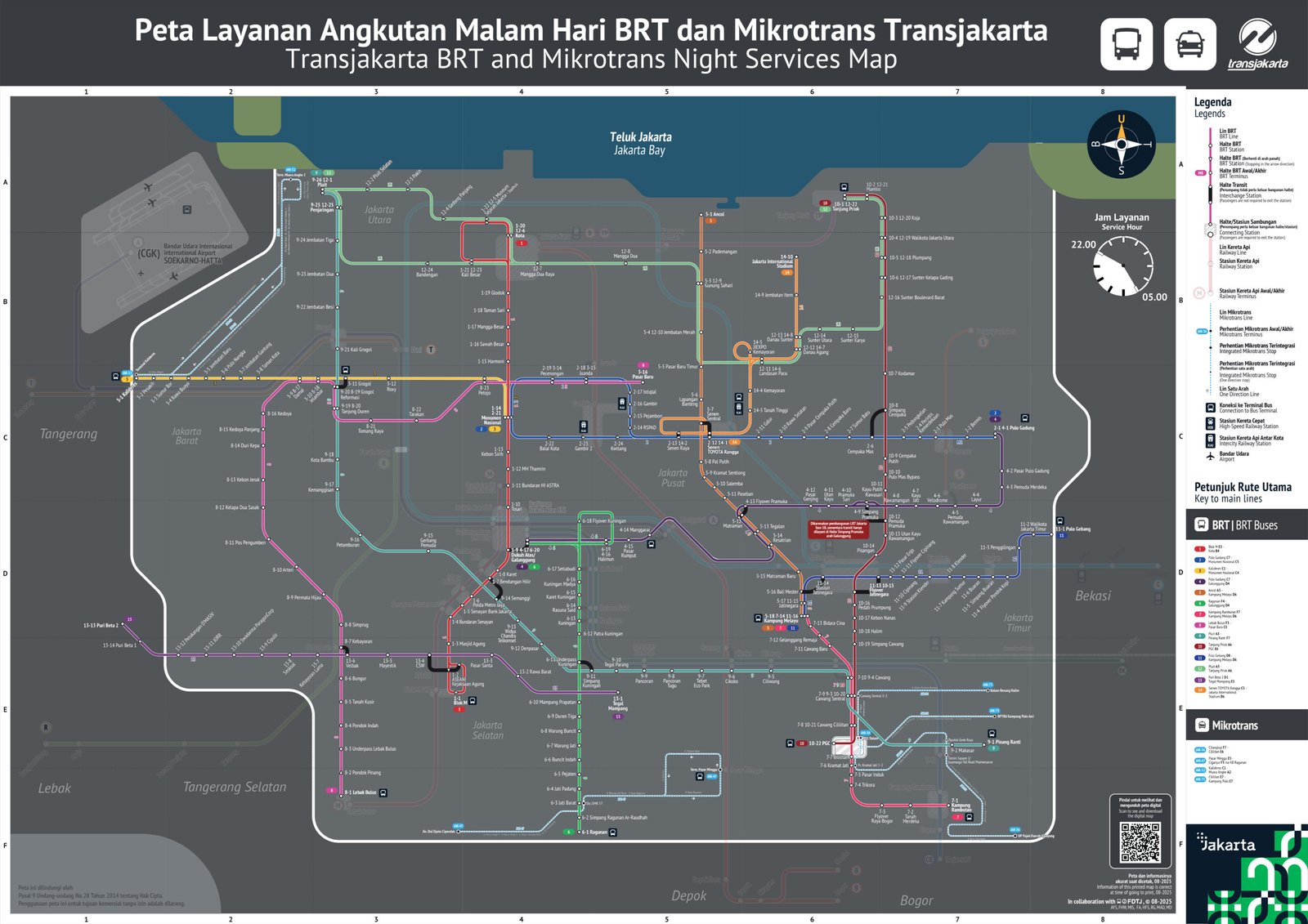 Peta Layanan AMARI BRT dan Mikrotrans Transjakarta - Agustus 2025